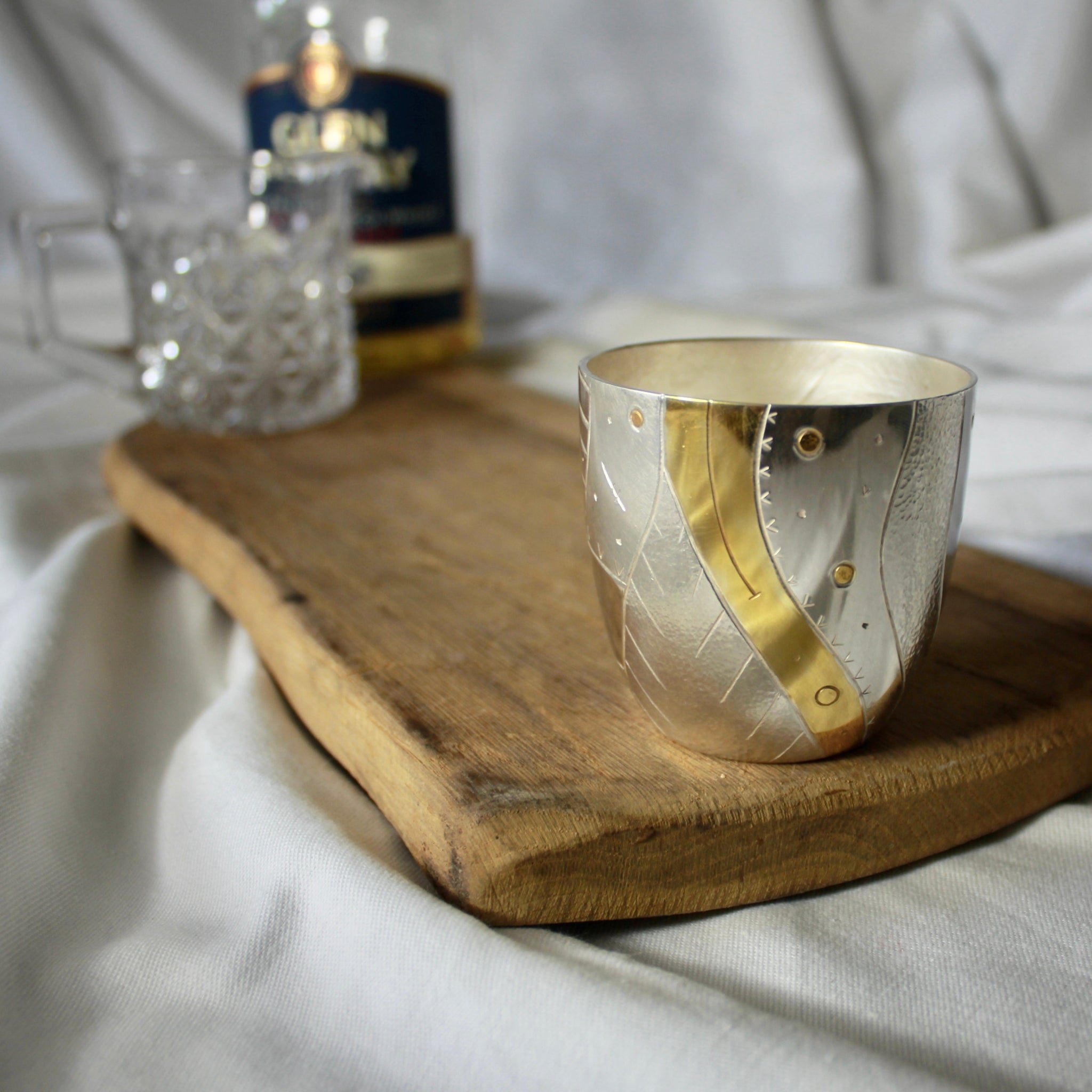 Drifting Lines Sterling Silver and Gold-Plate Vessel